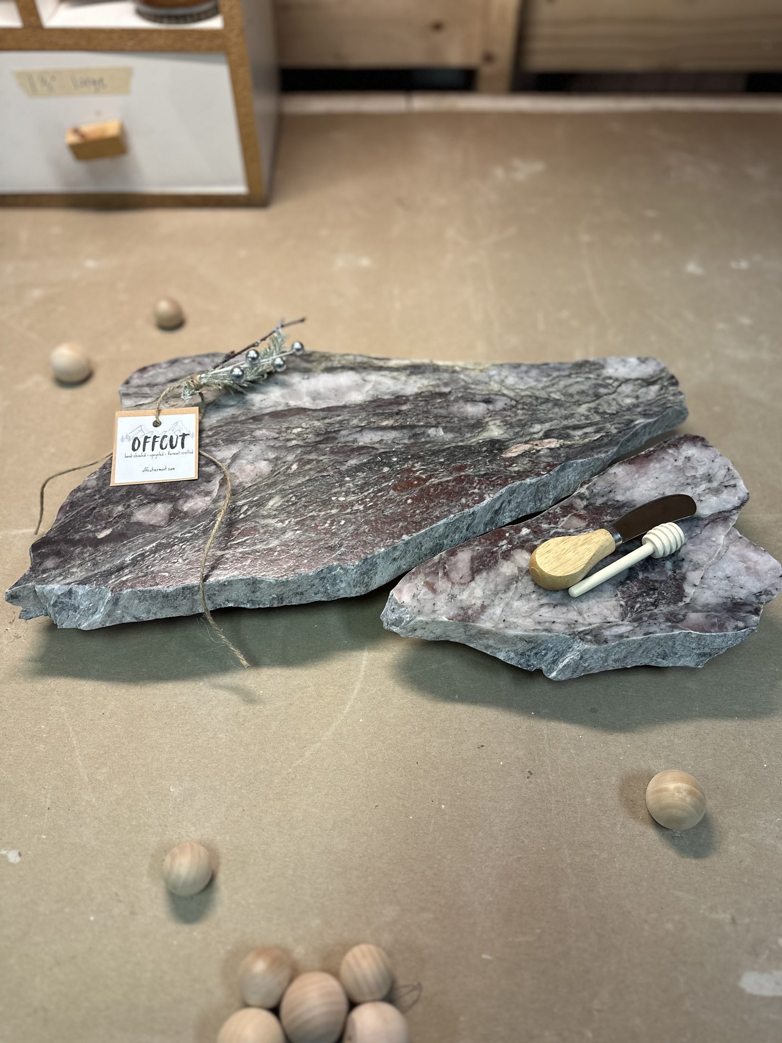 Hand-chiseled Offcut stone boards